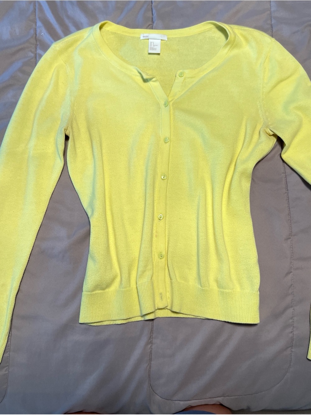 H&M Neon Yellow Women's Button-Front Cardigan